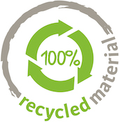  mit 100 % recyceltem Material